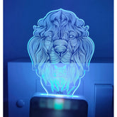MultiColor acrylic and plastic Big Lion AC adapter night lamp, 3D illusion design for home decoration